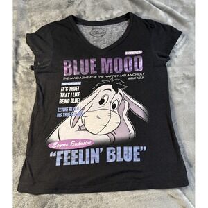 Disney Eeyore Shirt Girls L 12/14 Feelin Blue Winnie the Pooh Mood Sleepwear PJs
